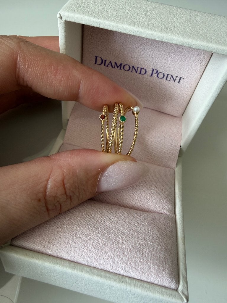 Diamond point ringen, Verzenden, Nieuw, 17 tot 18, Met edelsteen