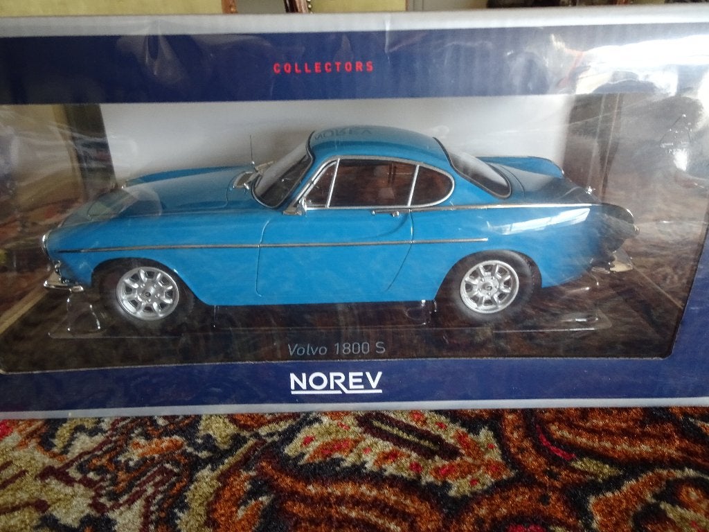MOOIE VOLVO  1800 S 1969  NOREV IN DOOS MOOI MEDIUM BLUE, Ophalen of Verzenden, Zo goed als nieuw, Auto, Norev