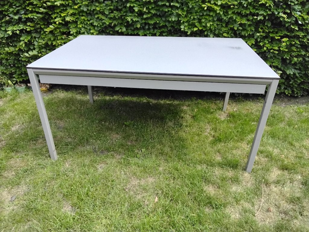 Groot buro met lade werk tafel, Ophalen, Gebruikt, 150 cm, Metaal