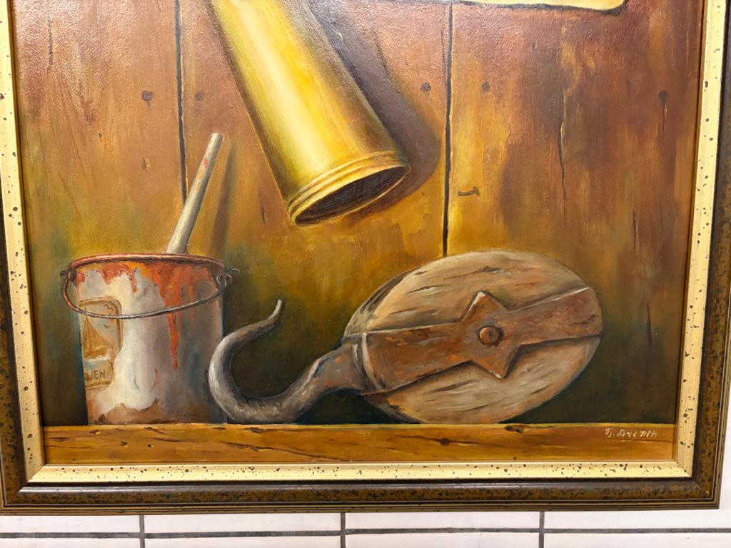 Stilleven met zeevogels en nautische objecten - Drenth, Antiek en Kunst, Kunst | Schilderijen | Klassiek, Ophalen