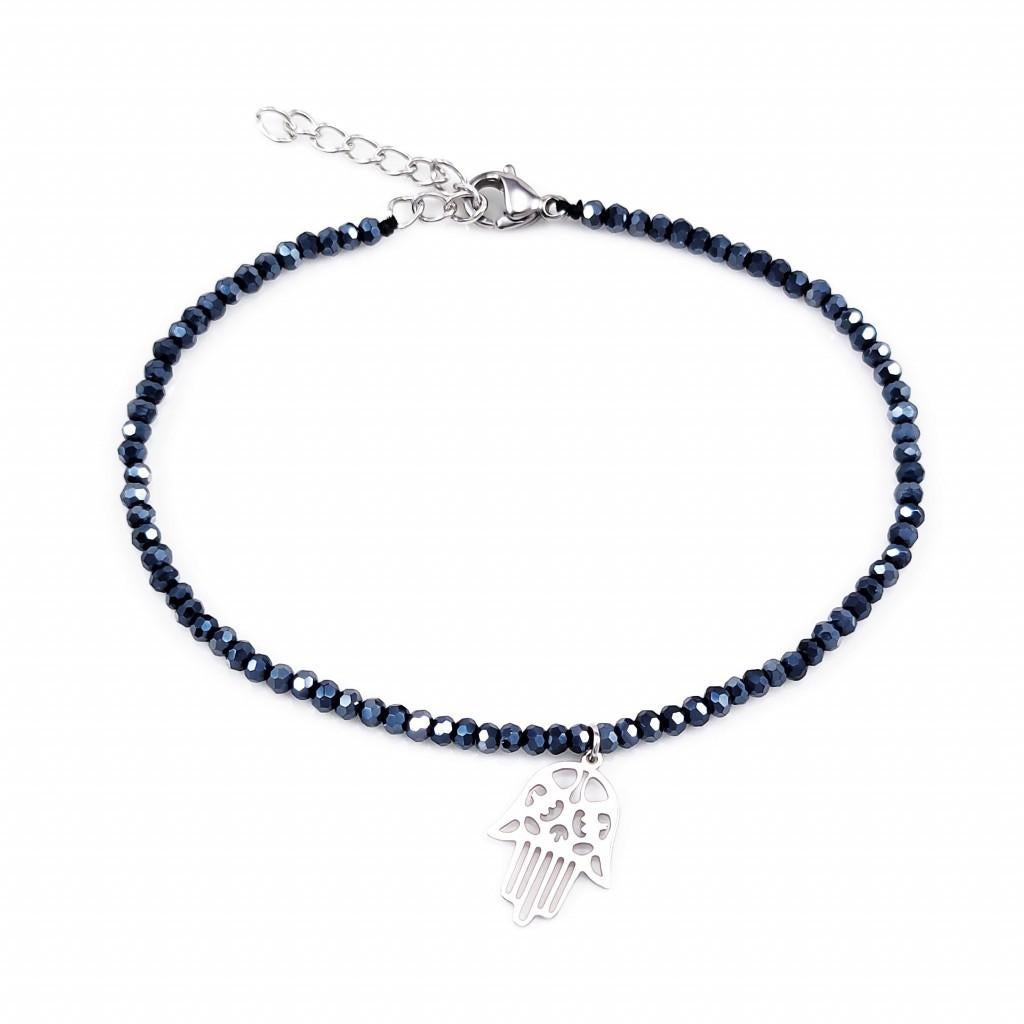 Grijsachtig Blauw Kristallen Armband Dames RVS Zilverkleur, Sieraden, Tassen en Uiterlijk, Armbanden, Staal, Birgitta-Gracht 33, 6465 EL Kerkrade, Nederland