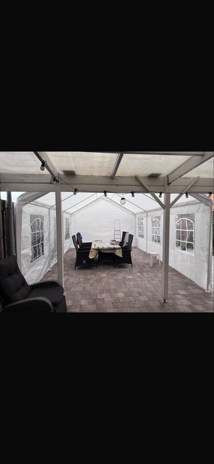 Ruime partytent met ramen - 4x6meter nieuwprijs 270 euro ,, Gebruikt, Partytent, 4 tot 6 meter, 5 tot 8 meter