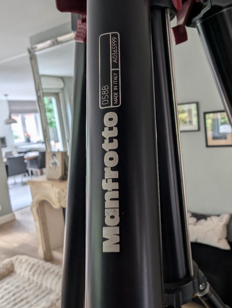 Manfrotto Triaut 058B tripod, Audio, Tv en Foto, Fotografie | Statieven en Balhoofden, Zo goed als nieuw, Met handvat, 175 cm of meer
