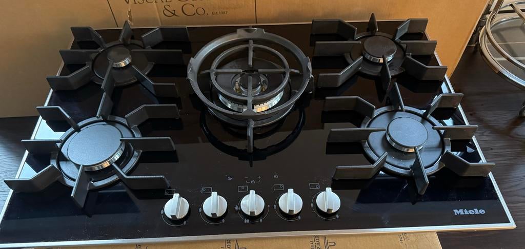 Miele gaskookplaat met 5 branders KM 3034-1 RVS NL, Nieuw, Ophalen of Verzenden, Inbouw, Gas