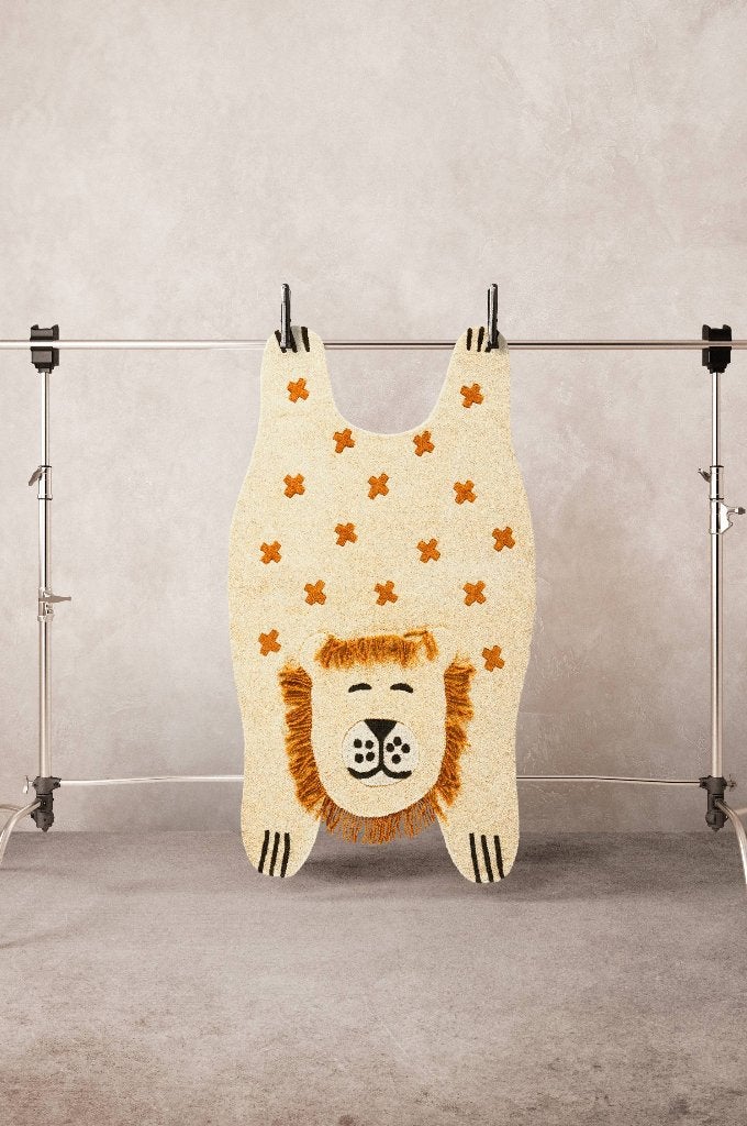 Leuk hip vloerkleed kindervloerkleed leeuw Sleeping Lion, Nieuw, Bruin, 150 tot 200 cm, Overige vormen