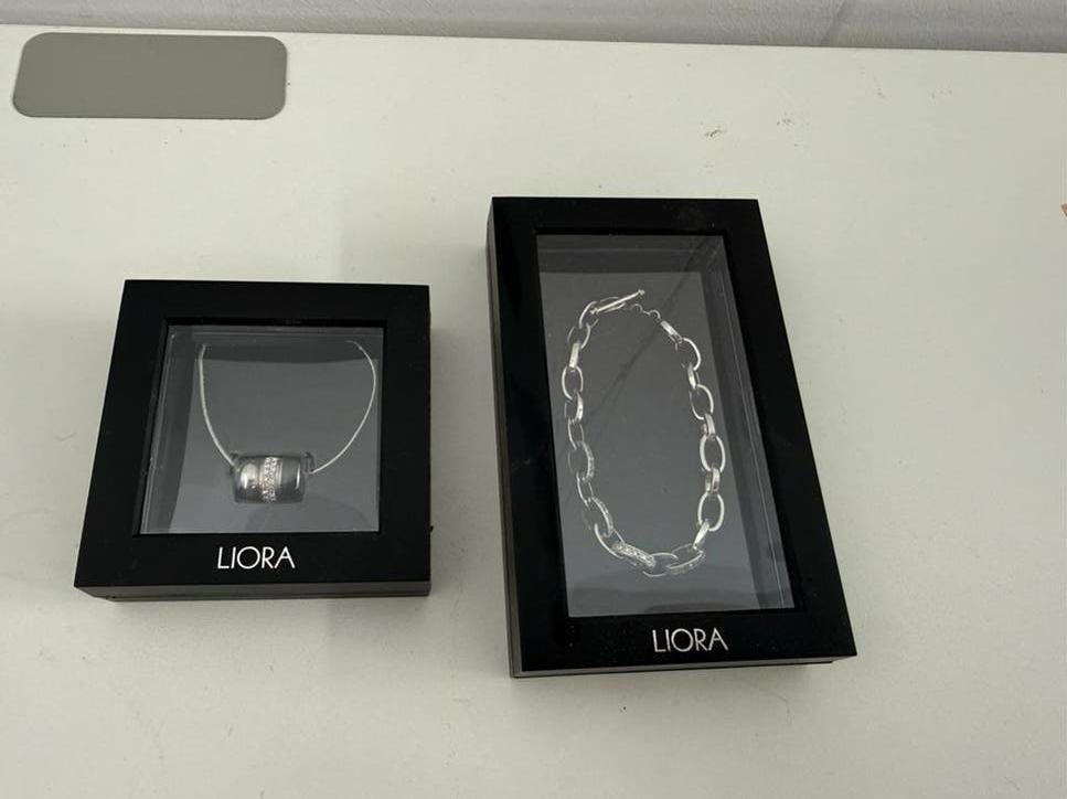 Liora sieradenset: armband en ketting met Swarovski, Overige materialen, ., Zo goed als nieuw, .