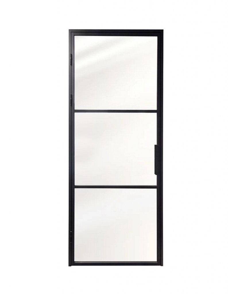 Aluminium Stalen Binnendeur met Kozijn stomp en glas, Niet ingevuld, 80 tot 100 cm, 215 cm of meer, Binnendeur