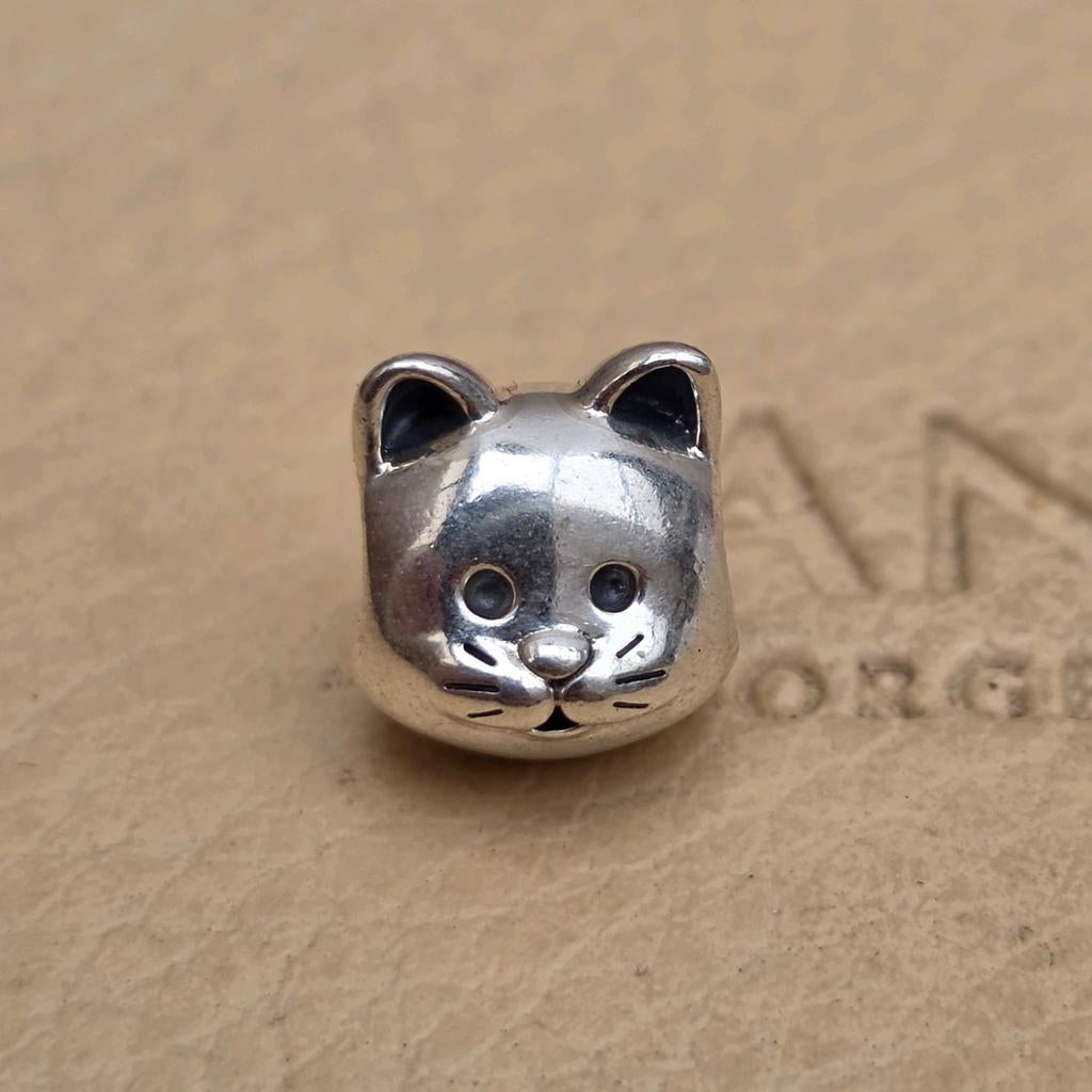 Pandora katten hoofdje, Sieraden, Tassen en Uiterlijk, Bedels, Ophalen of Verzenden, Nieuw, Zilver, Pandora