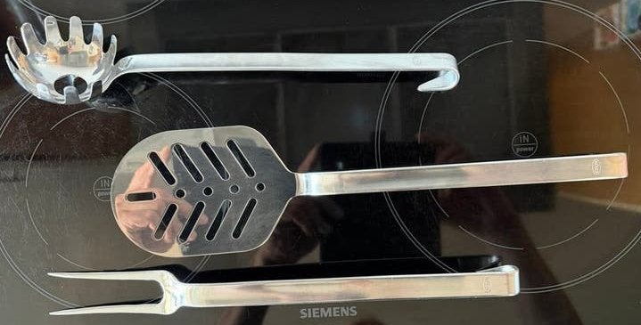 Rösle  vleesvork. visbakschep en spaghettilepel, Overige typen, Verzenden, Zo goed als nieuw, Overige merken