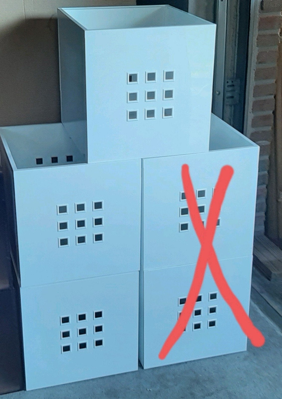 3 lekman  bakken wit voor ikea kallax Vakkenkast, Ophalen, Zo goed als nieuw