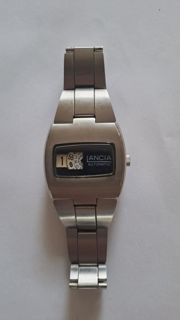 Vintage Lancia Automatic Horloge - Zeldzaam Digitaal Display, Overige merken, Staal, Gebruikt, Staal