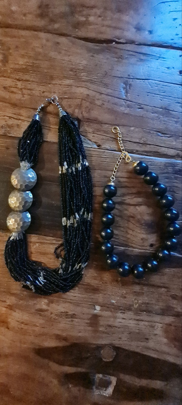 Vintage jaren '80 kettingen, Overige materialen, Zwart, Ophalen of Verzenden, Verstelbaar