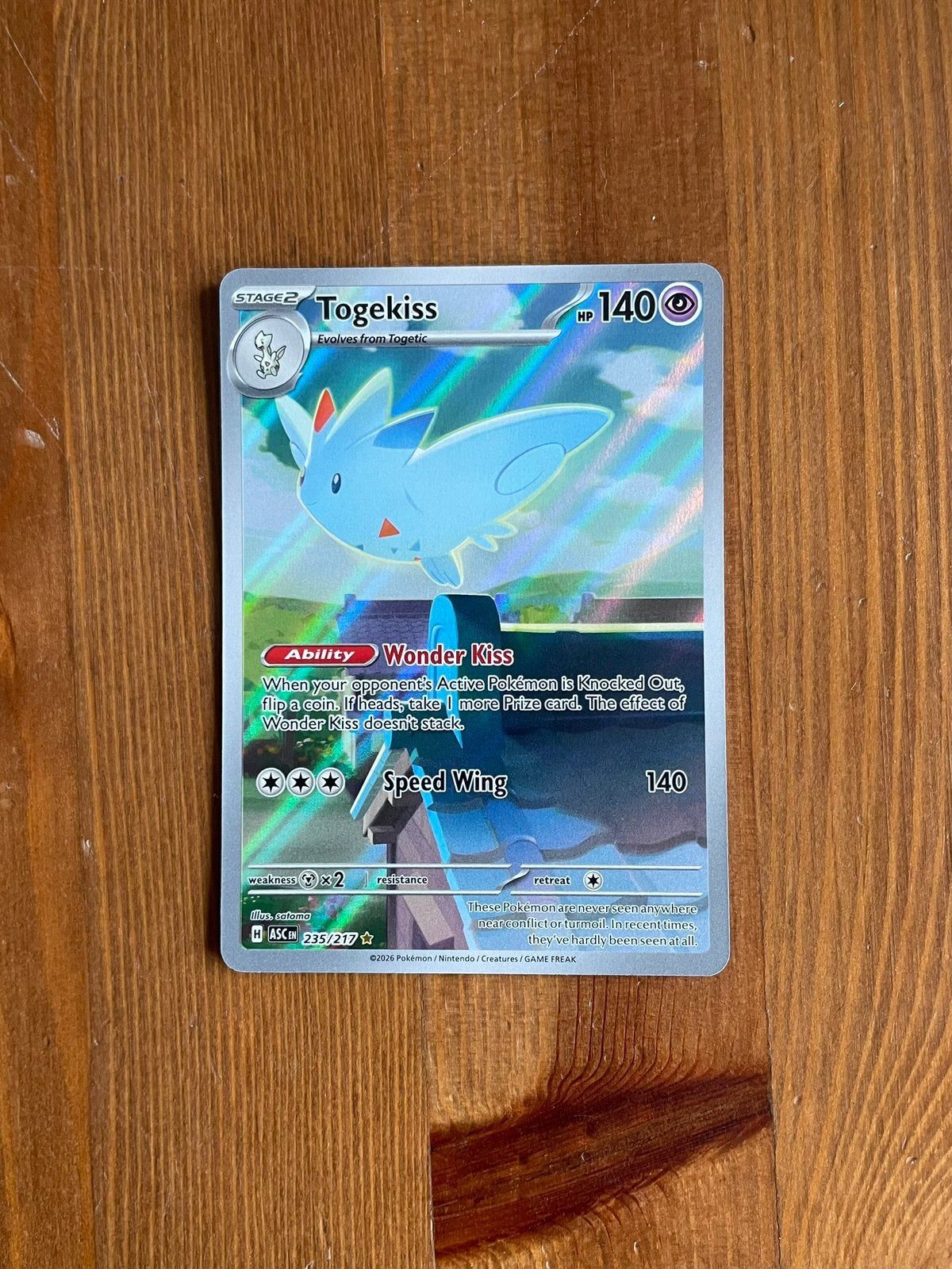 Togekiss holo 235/217 Ascended Heroes - NM, Ophalen of Verzenden, Zo goed als nieuw, Losse kaart, Foil