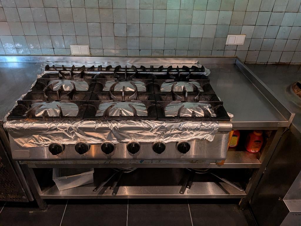 Horeca Gasfornuis 6-Pits, Ophalen, Gebruikt, 60 cm of meer, Gas