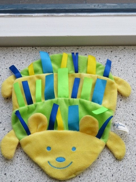 Knuffeldoek knisperdoek Egel egeltje van Difrax geel met, Geel, Overige typen, Ophalen of Verzenden, Zo goed als nieuw