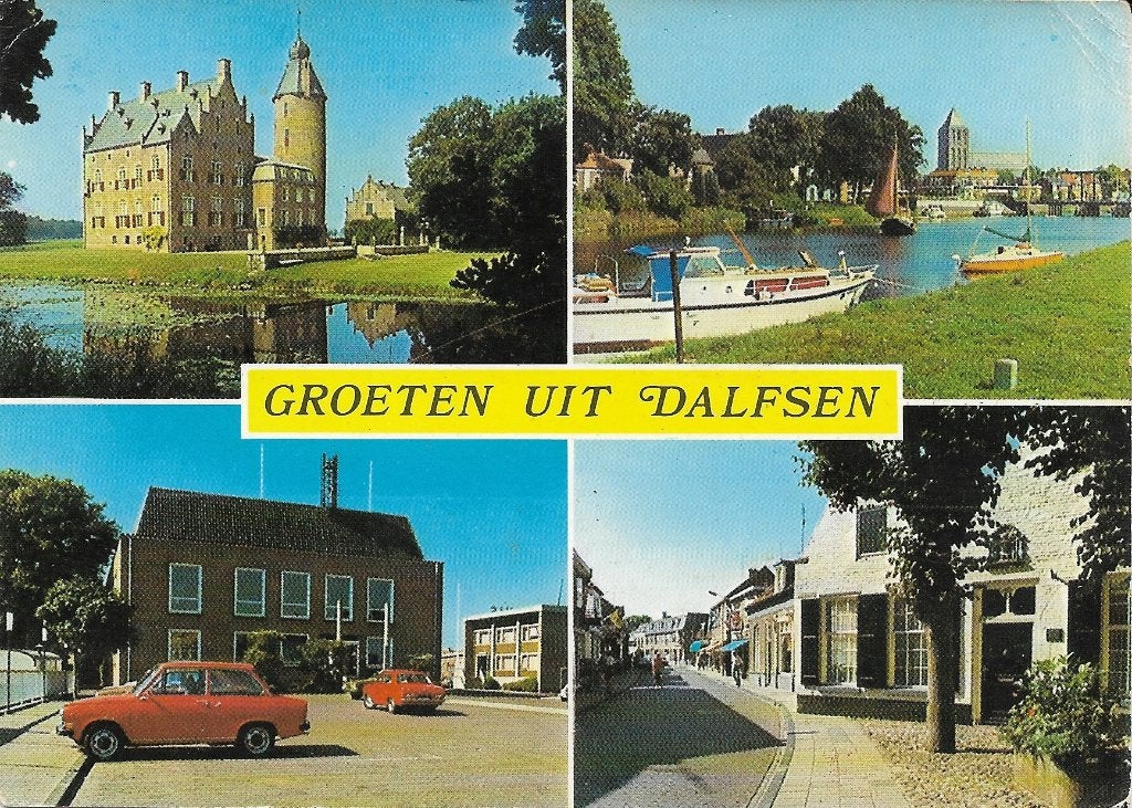 Ansichtkaart  	Dalfsen	4-luik	Vecht / Kasteel Rechteren, Verzenden, 1960 tot 1980, Gelopen, Overijssel