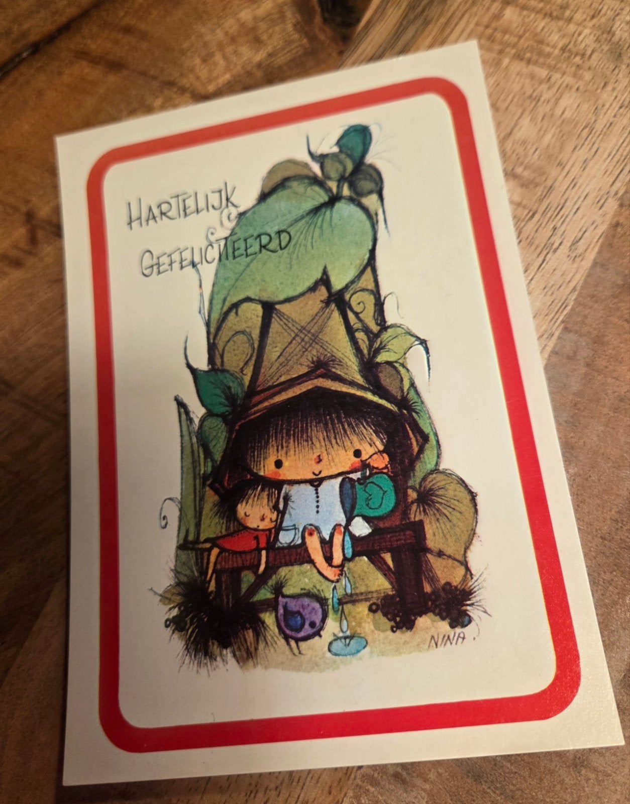 kindje op bankje met pop, Verzenden, 1960 tot 1980, Ongelopen, Kinderen
