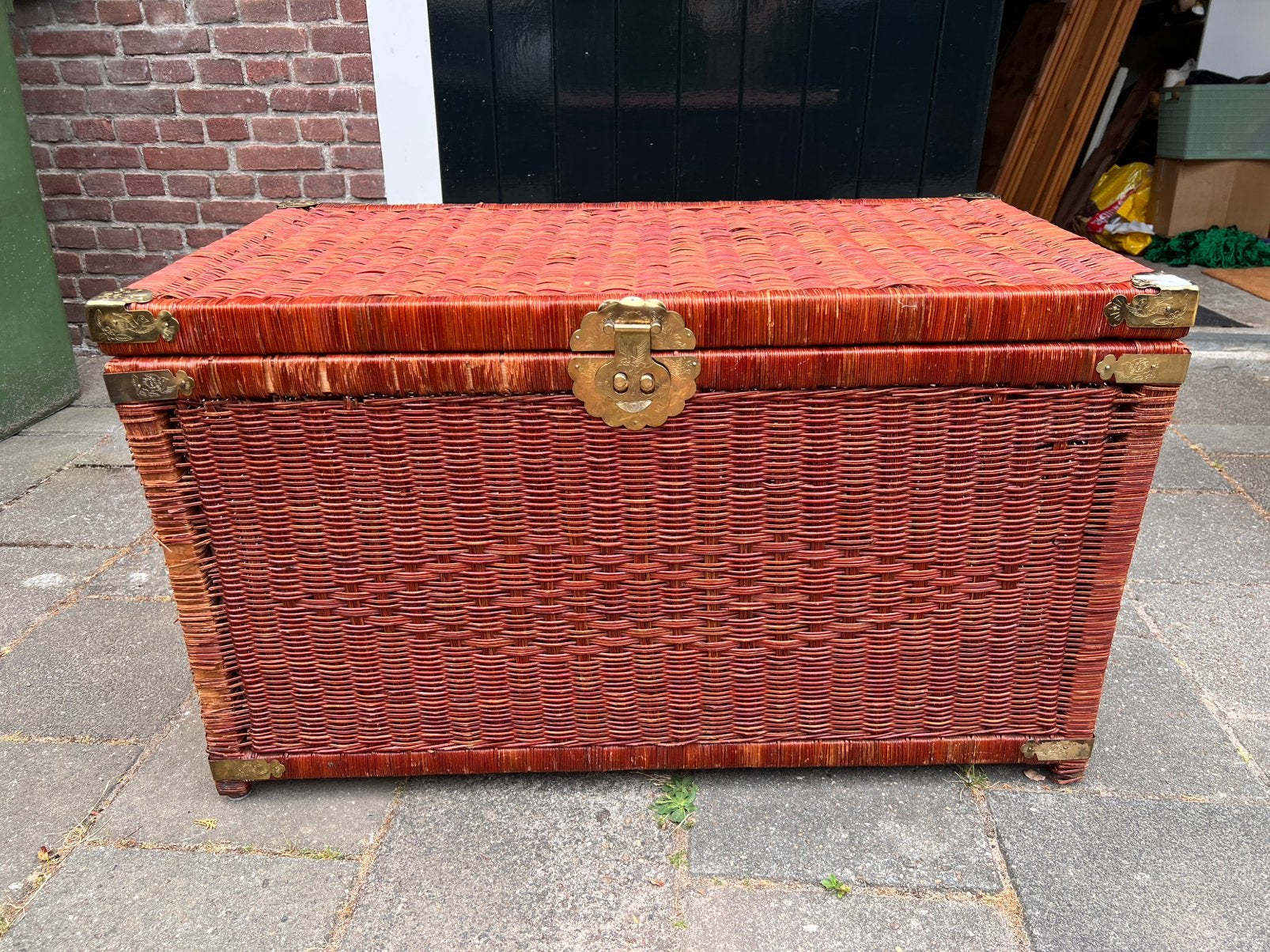 Leuke decoratieve rieten kist, met veel opbergruimte!, Huis en Inrichting, Ophalen, Overige materialen, Gebruikt, 50 tot 100 cm