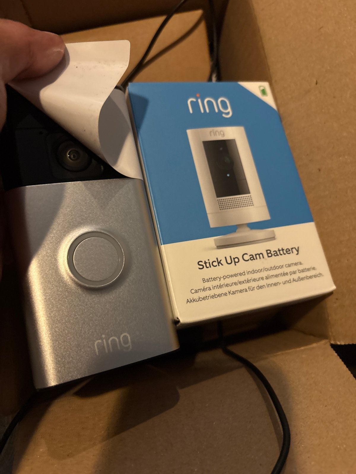 Ring Stick Up Cam Battery + ring deurbel, Audio, Tv en Foto, Videobewaking, Ophalen, Zo goed als nieuw, Binnencamera
