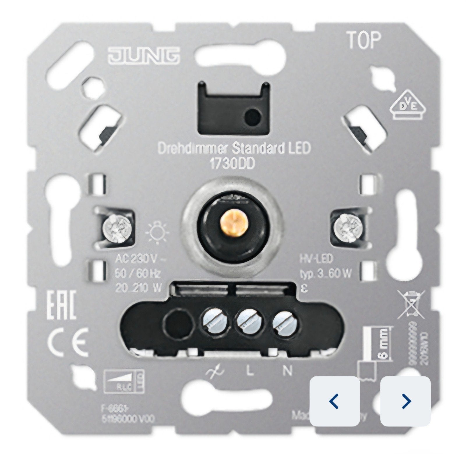 Jung LED Draaidimmer voor 3-60W LED lampen., Ophalen of Verzenden, Nieuw, Schakelaar