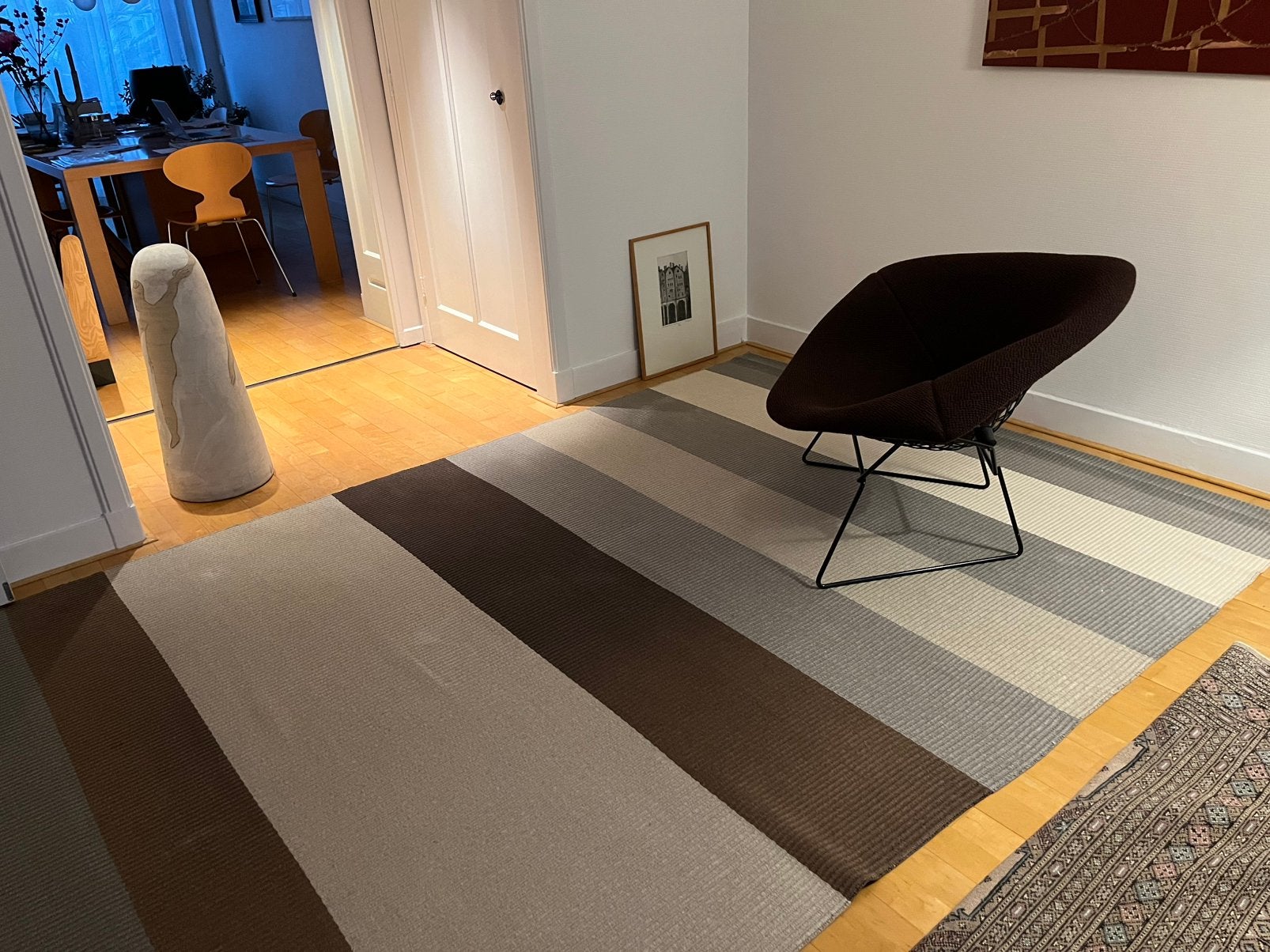 Woodnotes paperyarn karpet 200 x 300, Ophalen, Gebruikt, Modern Minimalistisch, Grijs