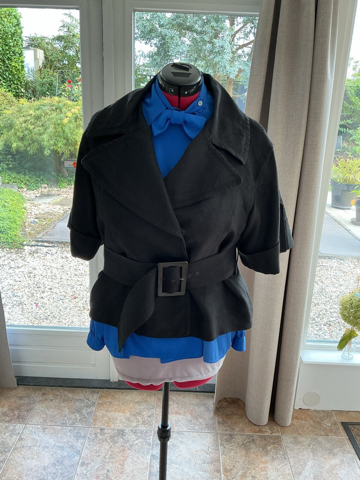 Zara Woman Zwart Kort Jasje met Ceintuur, Ophalen of Verzenden, Zo goed als nieuw, Maat 38/40 (M), Zwart