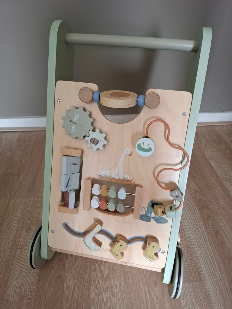 Houten loopwagen met activiteitenbord - Little Dutch, Ophalen, Zo goed als nieuw, Met wieltjes
