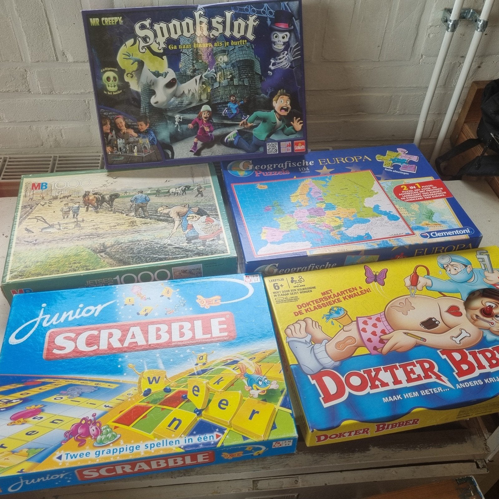 5 gezelschapsspellen, Hobby en Vrije tijd, Gezelschapsspellen | Bordspellen, Ophalen of Verzenden