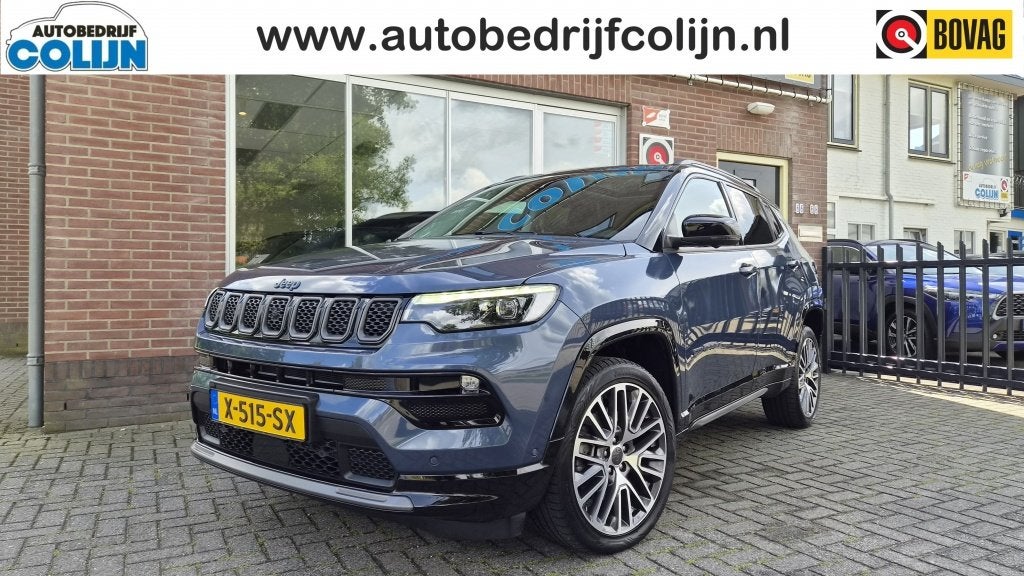 Jeep Compass 4xe 240 Hyb. Summit, Pano, Trekhaak (bj 2024), Auto's, Dealer onderhouden, 4 cilinders, Blauw, Bedrijf