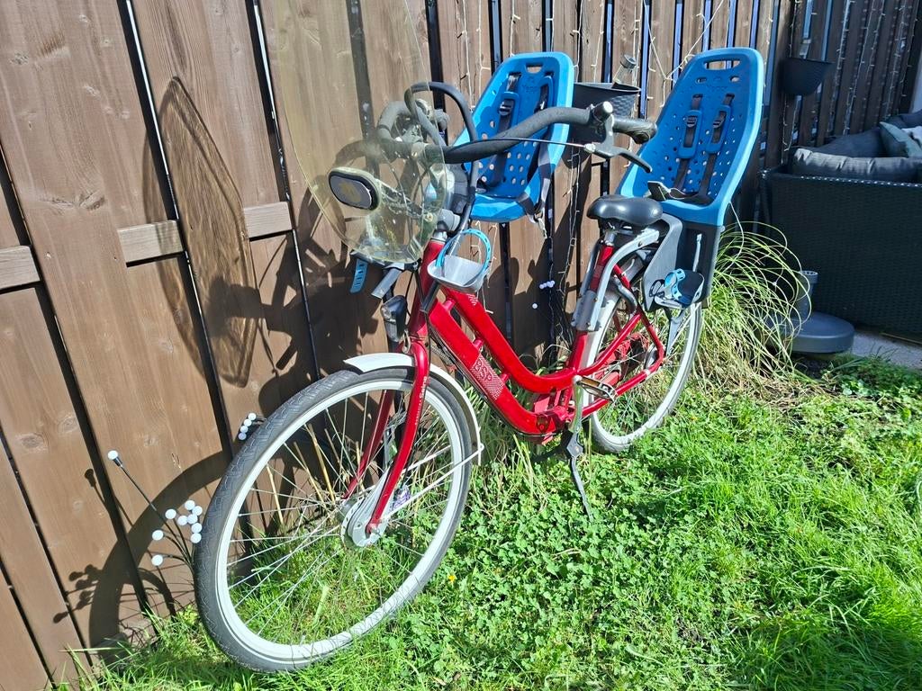 BSP Mamafiets met 2 zitjes, framemaat 53, 28 inch, 2 zitjes, Dubbele standaard, Ophalen, Overige merken