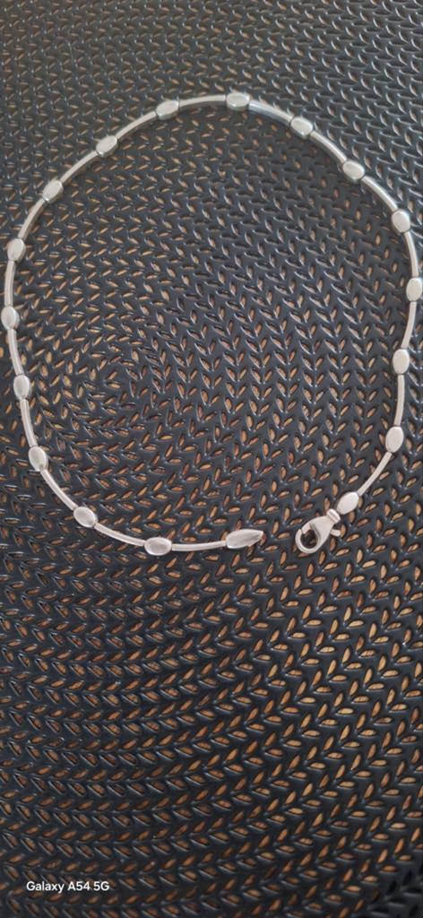 Zilveren Collier met ovale schakels - zie foto's, Ophalen of Verzenden, Gebruikt, Zilver
