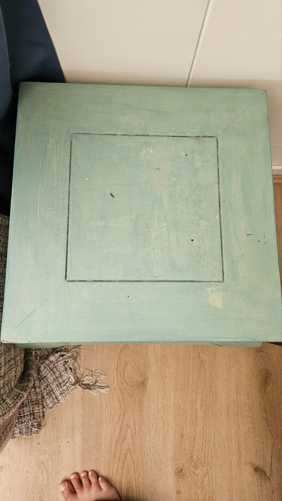 Twee vierkante bijzettafels in mintgroen, Ophalen, Minder dan 45 cm, Minder dan 55 cm, Gebruikt