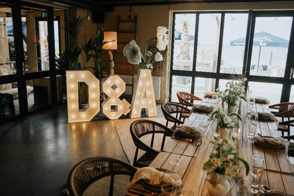 Lichtletters/initialen/marquee letters te huur, Ophalen of Verzenden, Zo goed als nieuw, Geboorte of Huwelijk