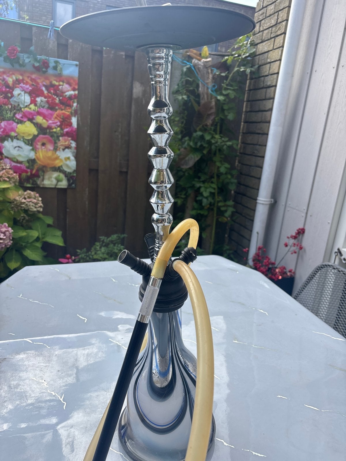 Mooie waterpijp met 4 slang, Ophalen of Verzenden, Gebruikt, (Water)pijp
