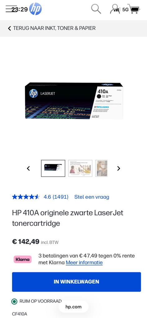 HP 410A LaserJet printer, Ophalen, Zwart-en-wit printen, Gebruikt, Printer