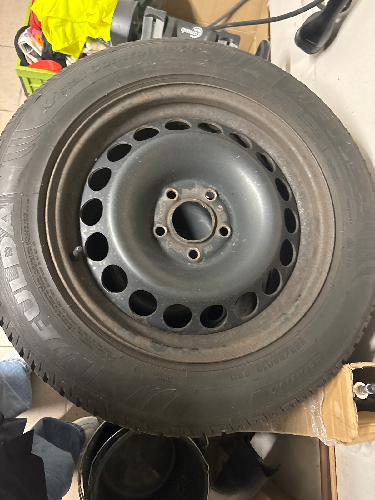 Fulda Kristall Control HP 3D Winterband op stalen velg, Ophalen, Gebruikt, 16 inch, Banden en Velgen