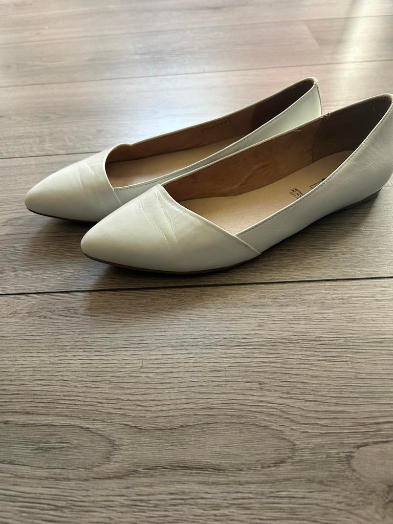 Witte ballerina's van 5th Avenue maat 38, Wit, Gedragen, Ballerina's, Ophalen of Verzenden