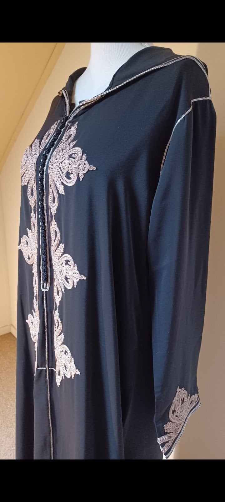 djelaba jalaba djellaba marokkaanse jurk jas, Kleding | Dames, Ophalen of Verzenden, Zo goed als nieuw, Zwart, Overige typen