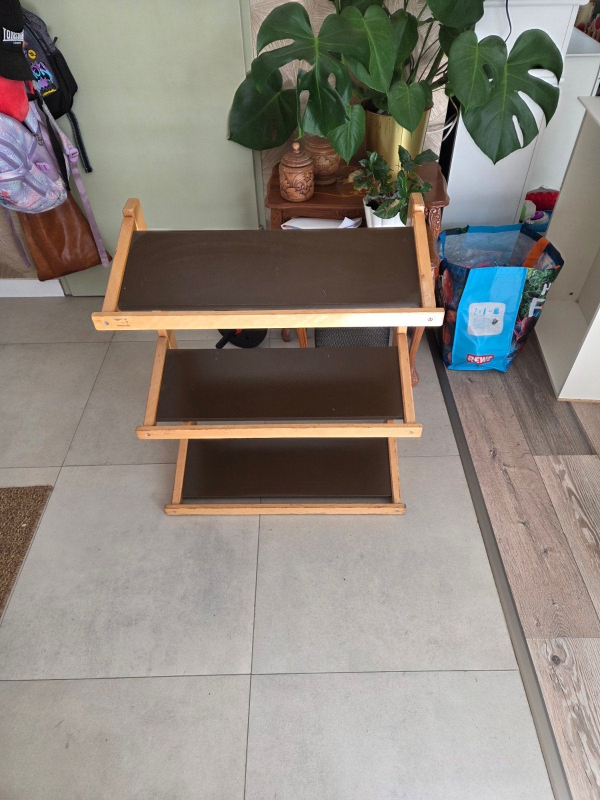 Houten boekenrek / displayrek met 3 planken, Huis en Inrichting, Ophalen, Gebruikt