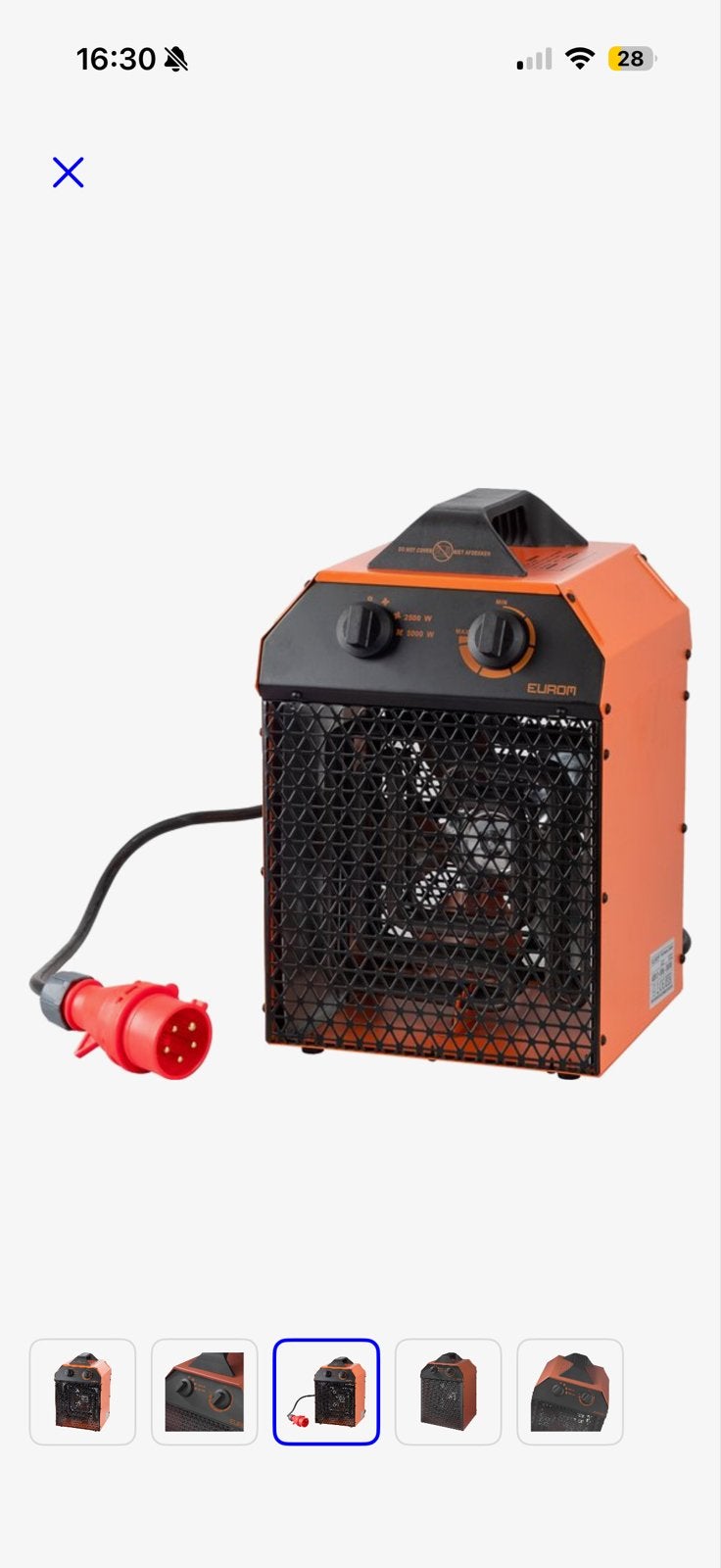 Eurom kacheltje 5kW - Zo goed als nieuw, Huis en Inrichting, Ophalen, Zo goed als nieuw, Elektrisch, Overige soorten
