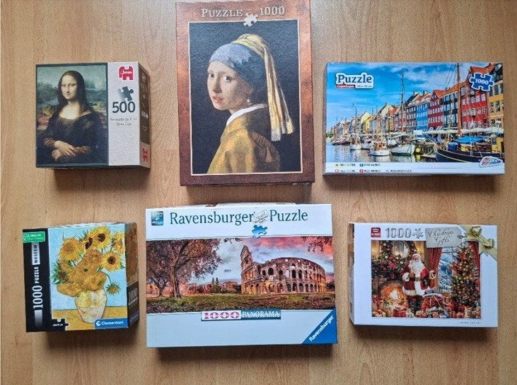6 legpuzzels, Ophalen of Verzenden, 500 t/m 1500 stukjes, Zo goed als nieuw