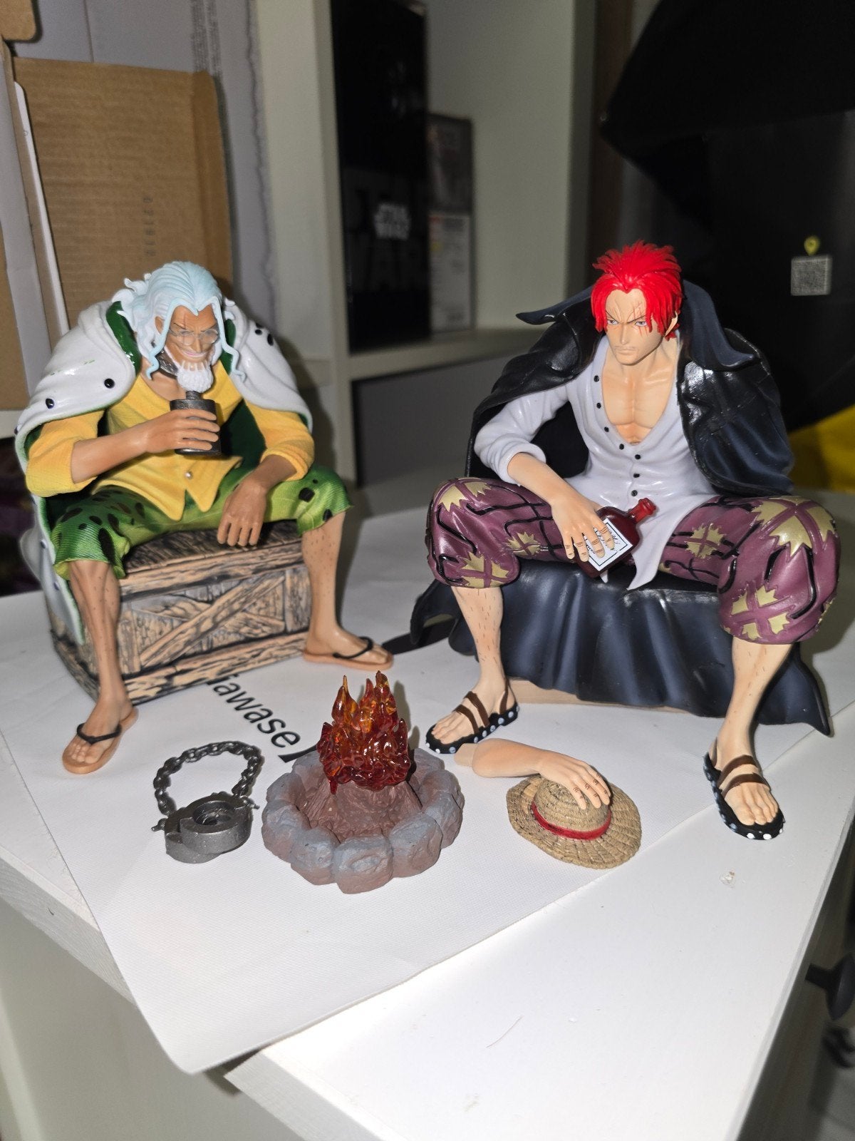 One Piece Shanks & Rayleigh figuren set, Ophalen of Verzenden, Zo goed als nieuw