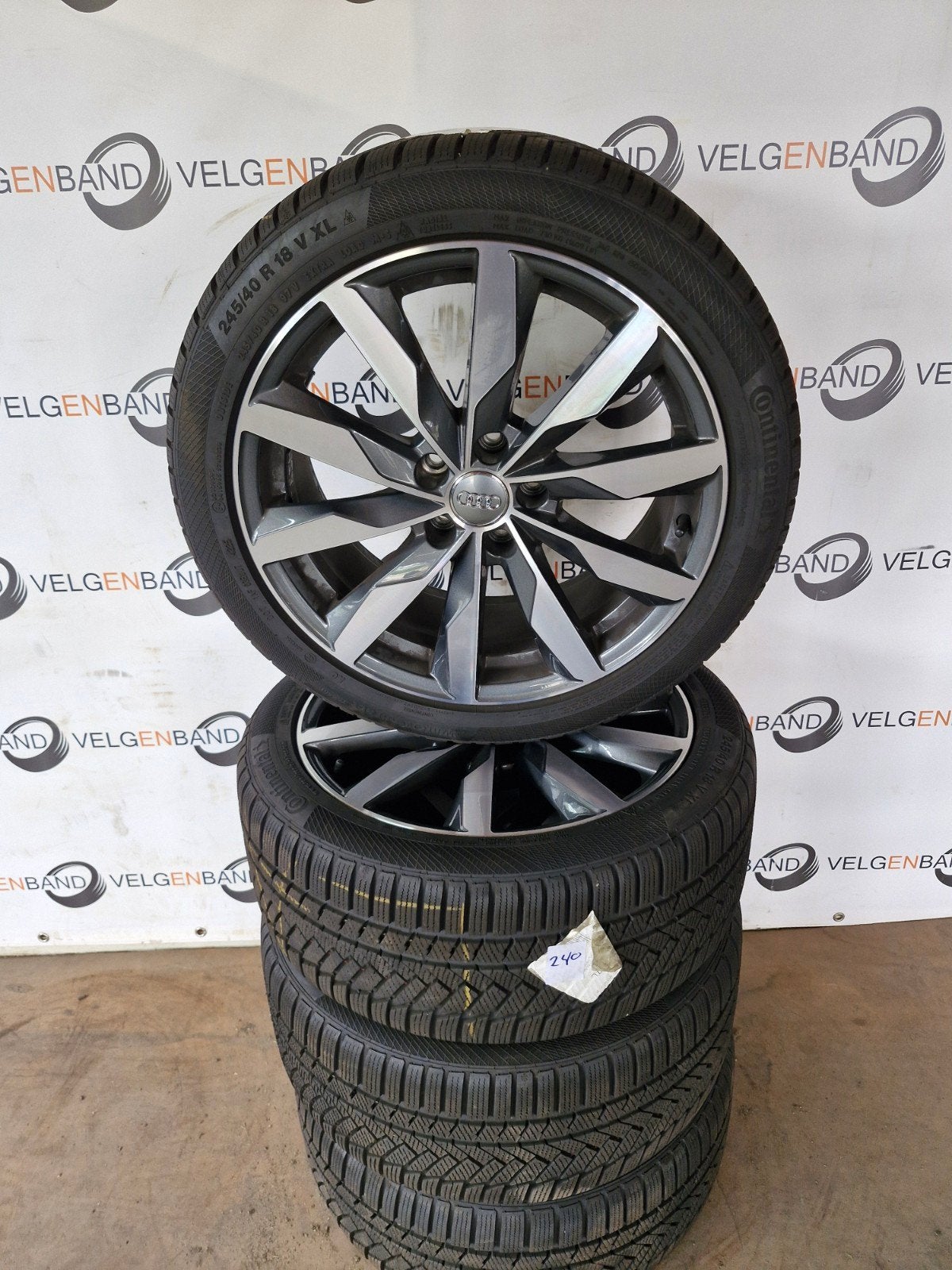 Winterset Audi A4 245 40 18 5x112 66.5 winterbanden vag, ., Banden en Velgen, Personenwagen, .