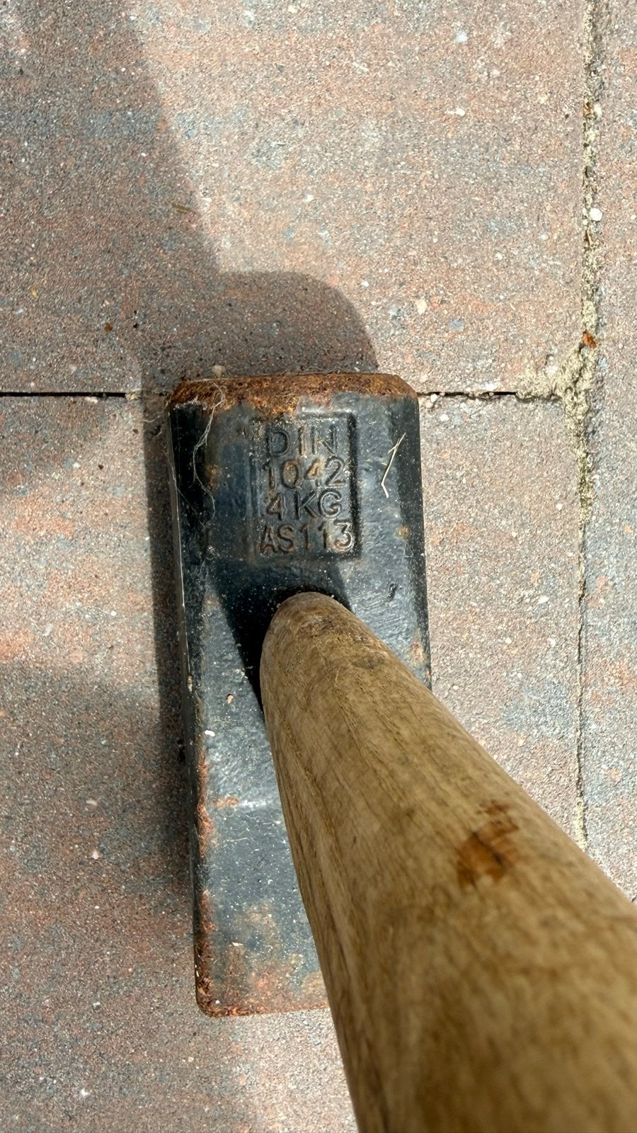 Zware Hamer 4KG met Houten Steel, Ophalen, Gebruikt, Hamer, Overige merken