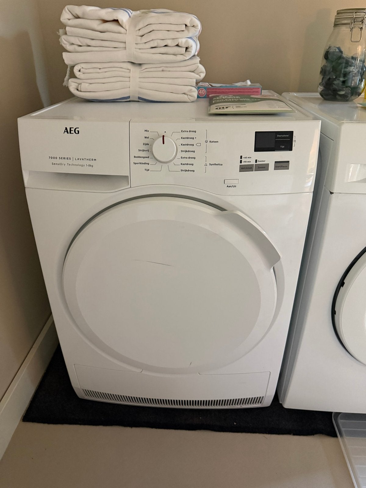AEG 7000 Series Lavatherm SensiDry 8kg warmtepompdroger, Ophalen, 8 tot 10 kg, Zo goed als nieuw, 85 tot 90 cm