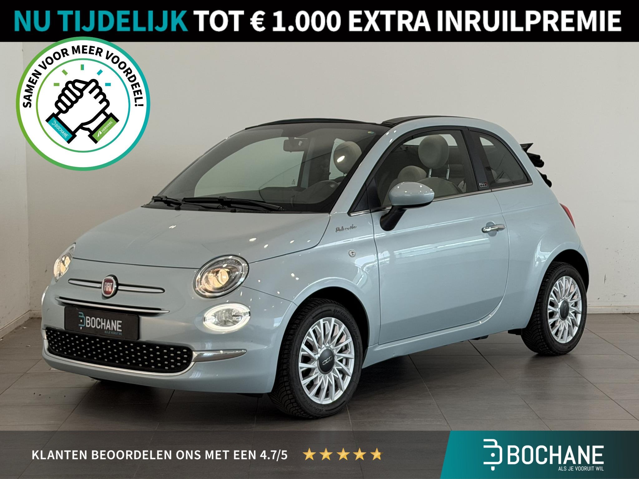 Fiat 500 C 1.0 Hybrid Dolce Vita | Cabrio | Parkeersensoren