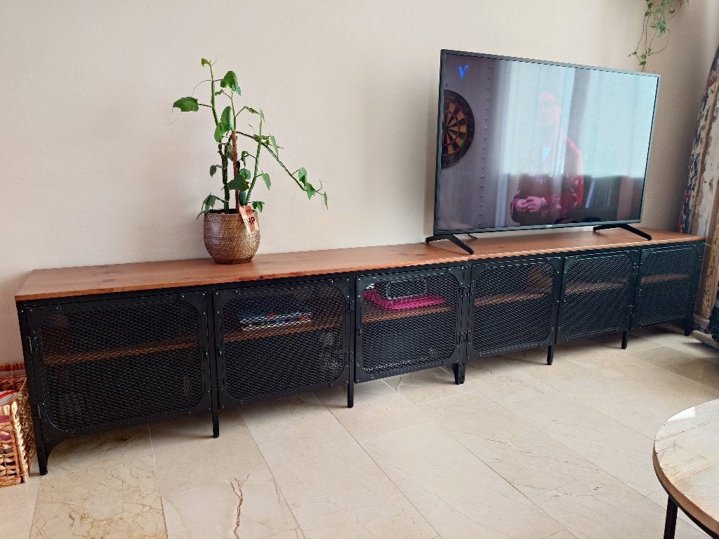 TV Meubel 2x Fjällbo zwart, Zo goed als nieuw, 200 cm of meer, Minder dan 100 cm, 25 tot 50 cm