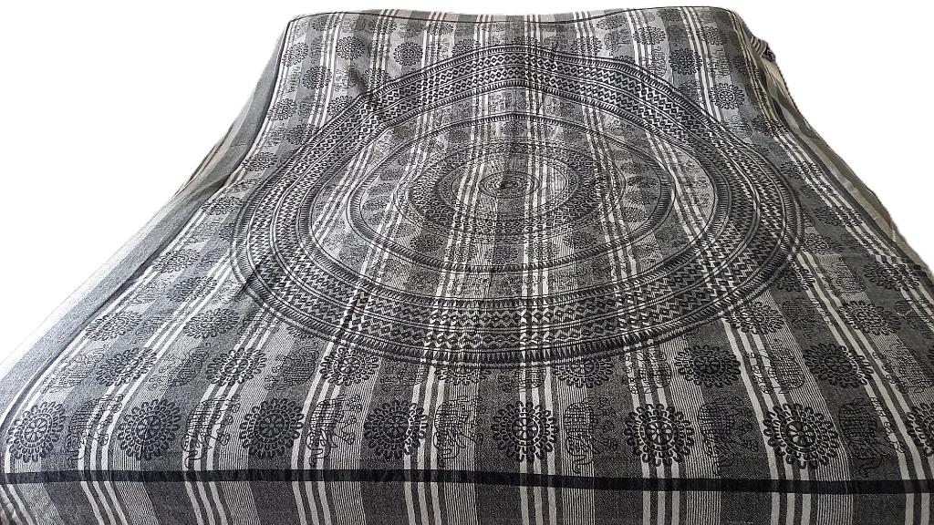 katoenen sprei 220x240 cm zwart wit grijs tinten Nieuw, Overige kleuren, Overige typen, Ophalen of Verzenden, Nieuw