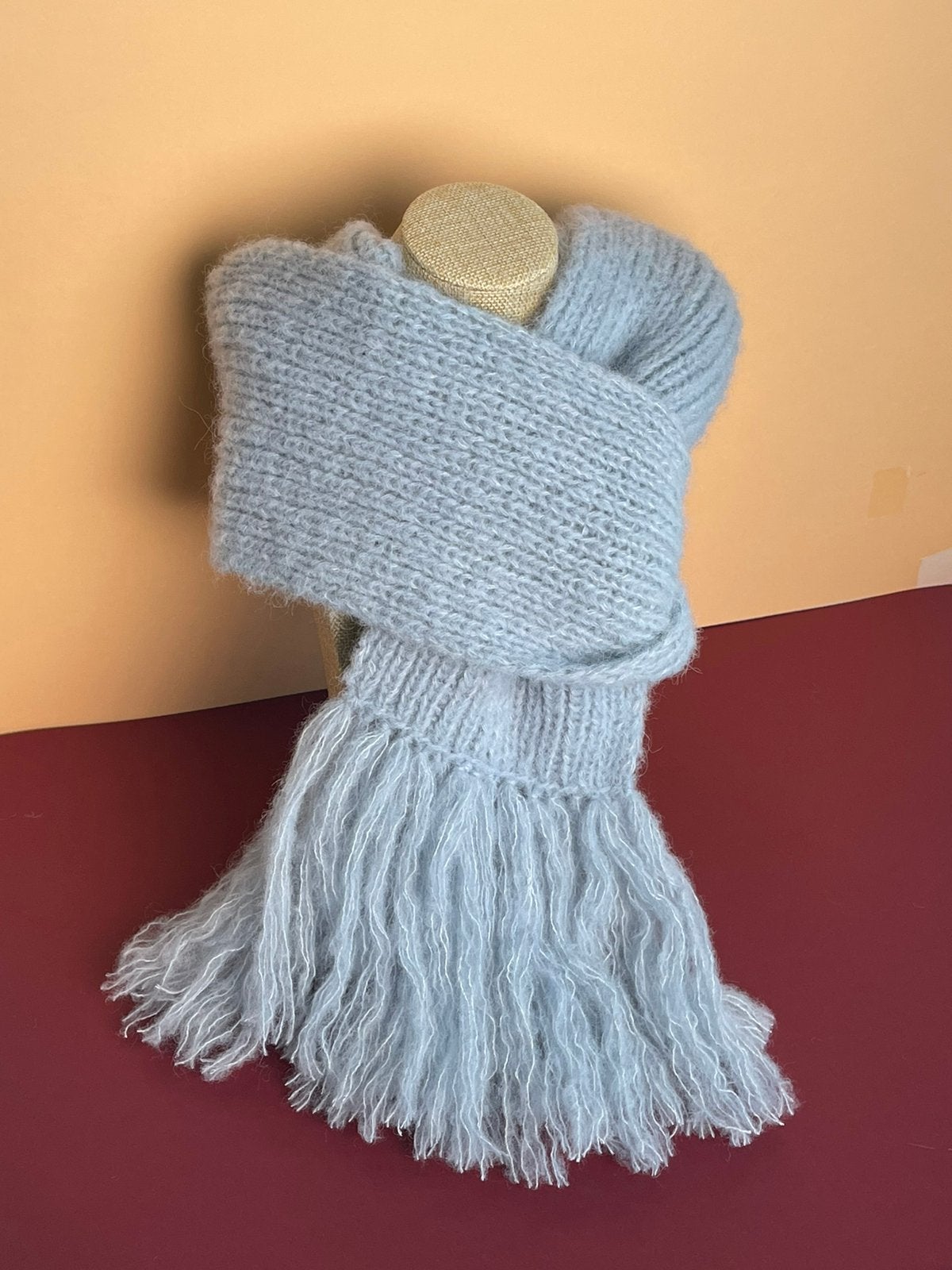 Handmade Alpaca & Silk Scarf 196 cm, Kleding | Dames, Ophalen of Verzenden, Zo goed als nieuw, Sjaal