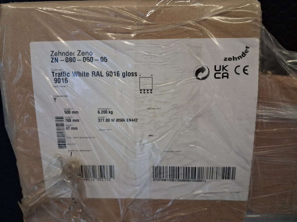 Zehnder Zeno badkamerradiator 788x500 mm – 377W – RAL 9016, Ophalen, Zehnder Group Nederland B.V. Postbus 621 8000 AP Zwolle Nederland